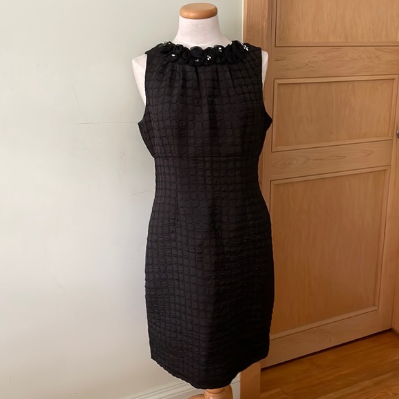 Taylor Black Sleeveless Empire Waist Midi Dress, Size 10 - Picture 1 of 16